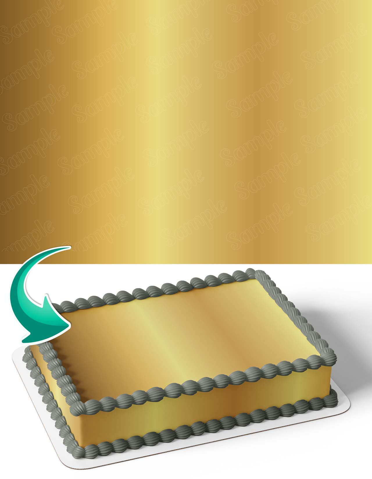 Gold Texture Cake Wrap Edible Cake Topper