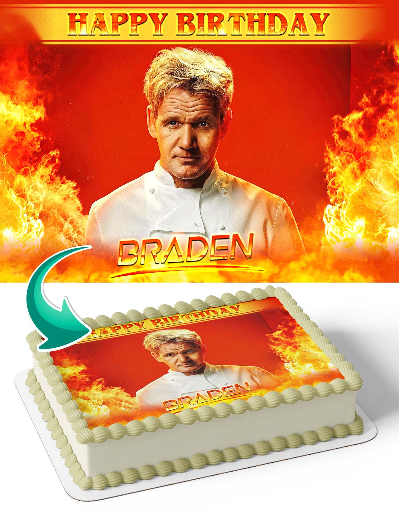 Gordon Ramsay Master Chef Edible Cake Topper
