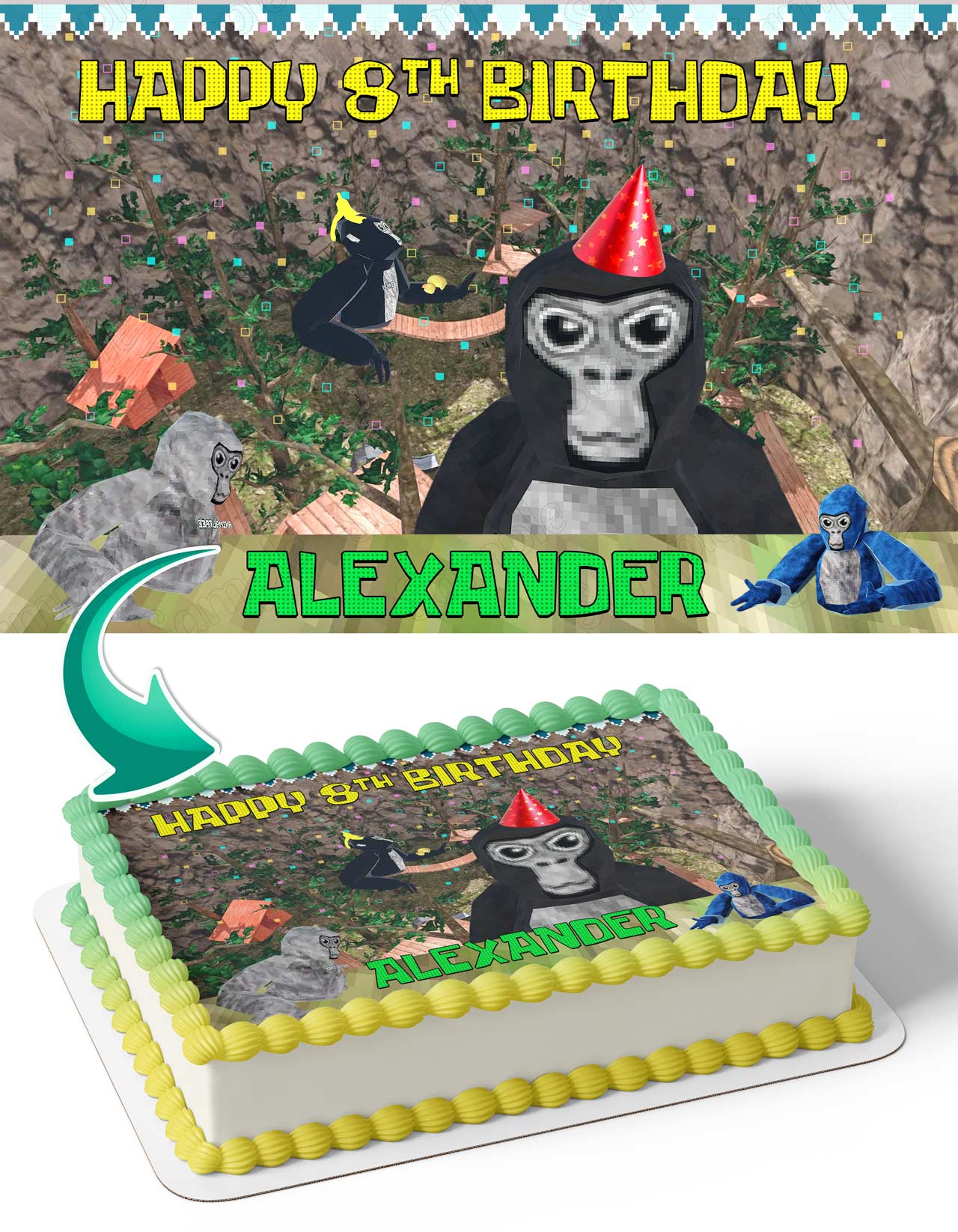 Gorilla VR Edible Cake Topper