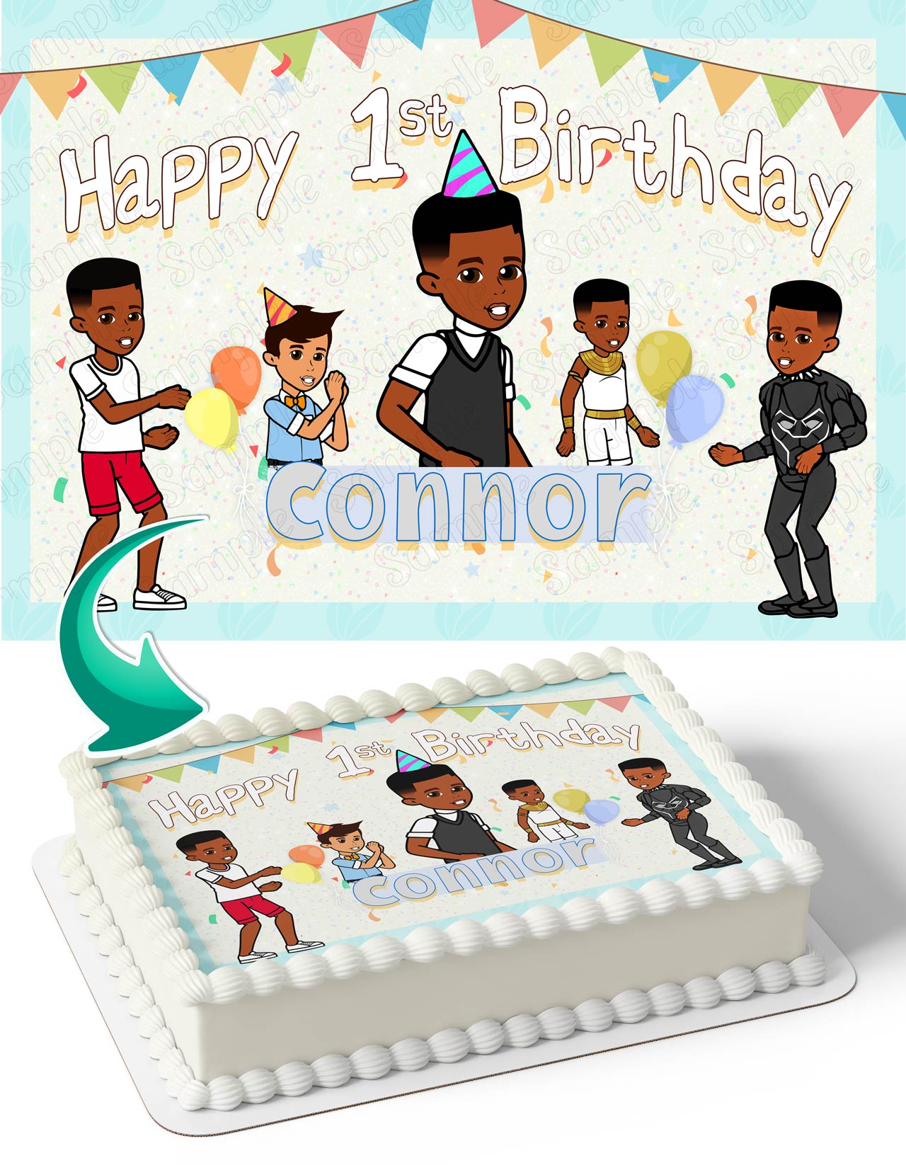 Gracies Corner Brother Boys Edible Cake Topper