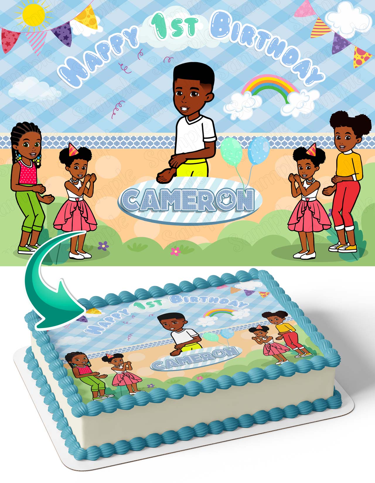 Gracies Corner Boys Kids Edible Cake Topper