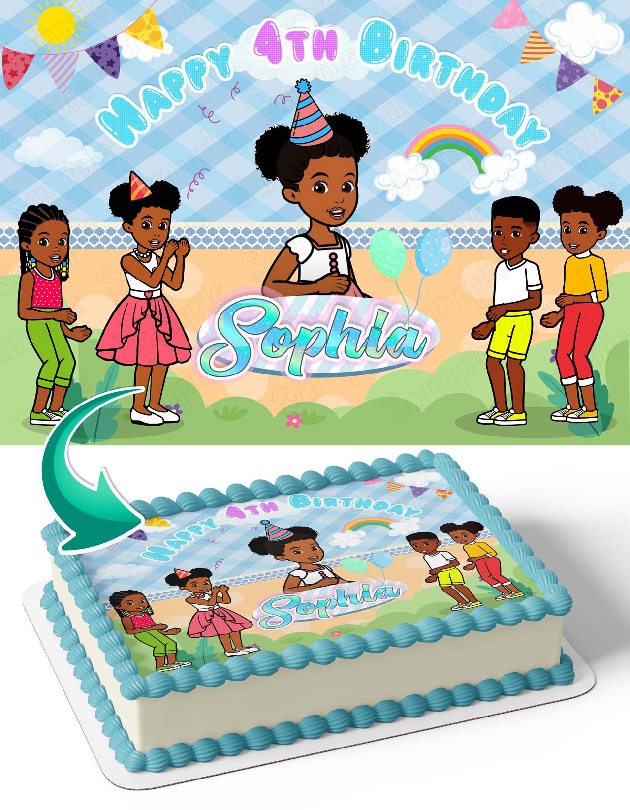 Gracies Corner Friends Kids Edible Cake Topper