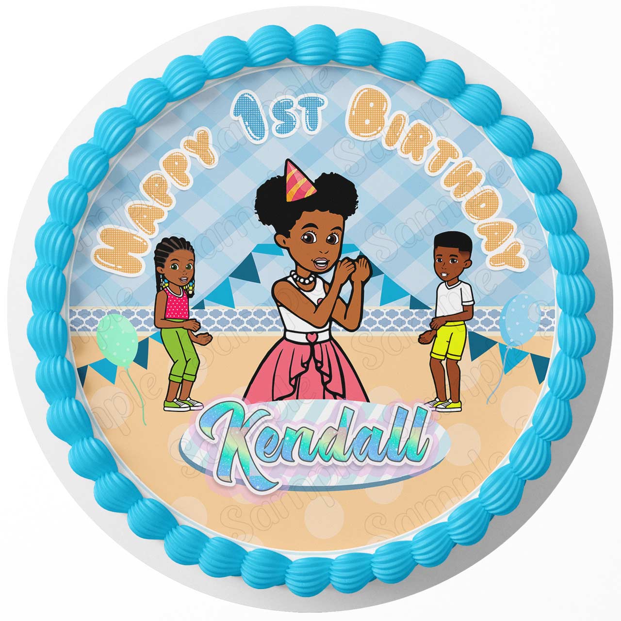 Gracies Corner Round – Icing Sheet Birthday - Personalized Edible Cake Topper | Custom Icing Sheet | Birthday Cake Decoration | Photo Cake Image