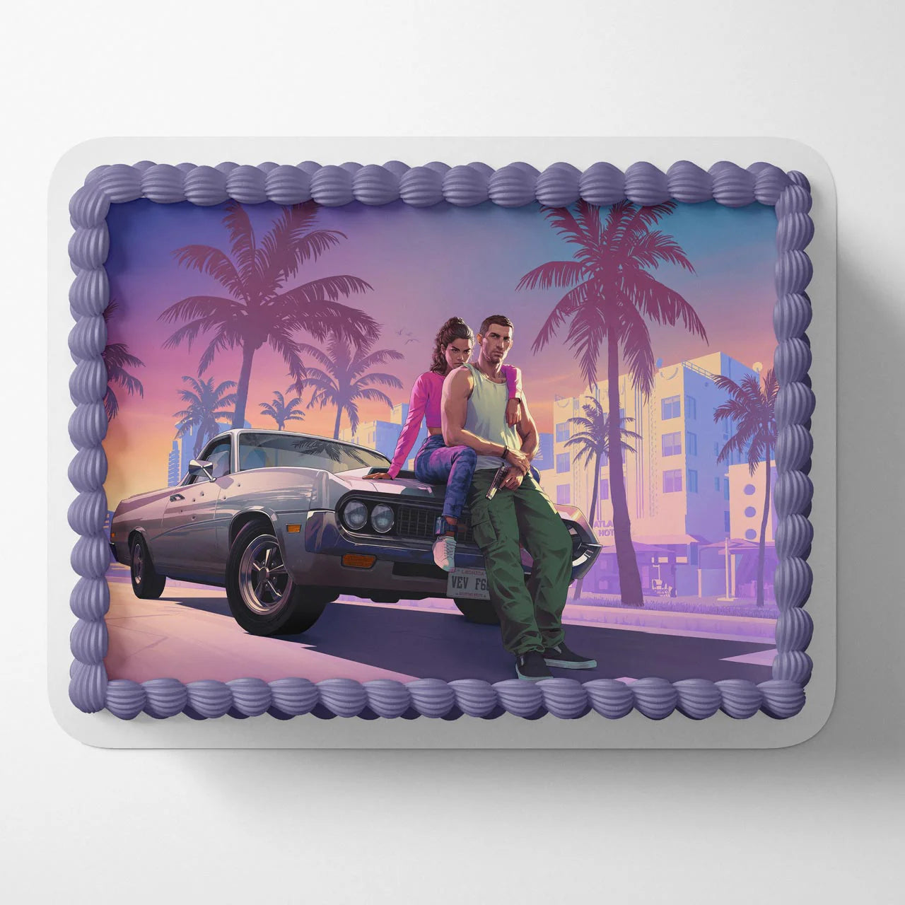 Grand Theft Game Auto VI GT6 Edible Cake Topper