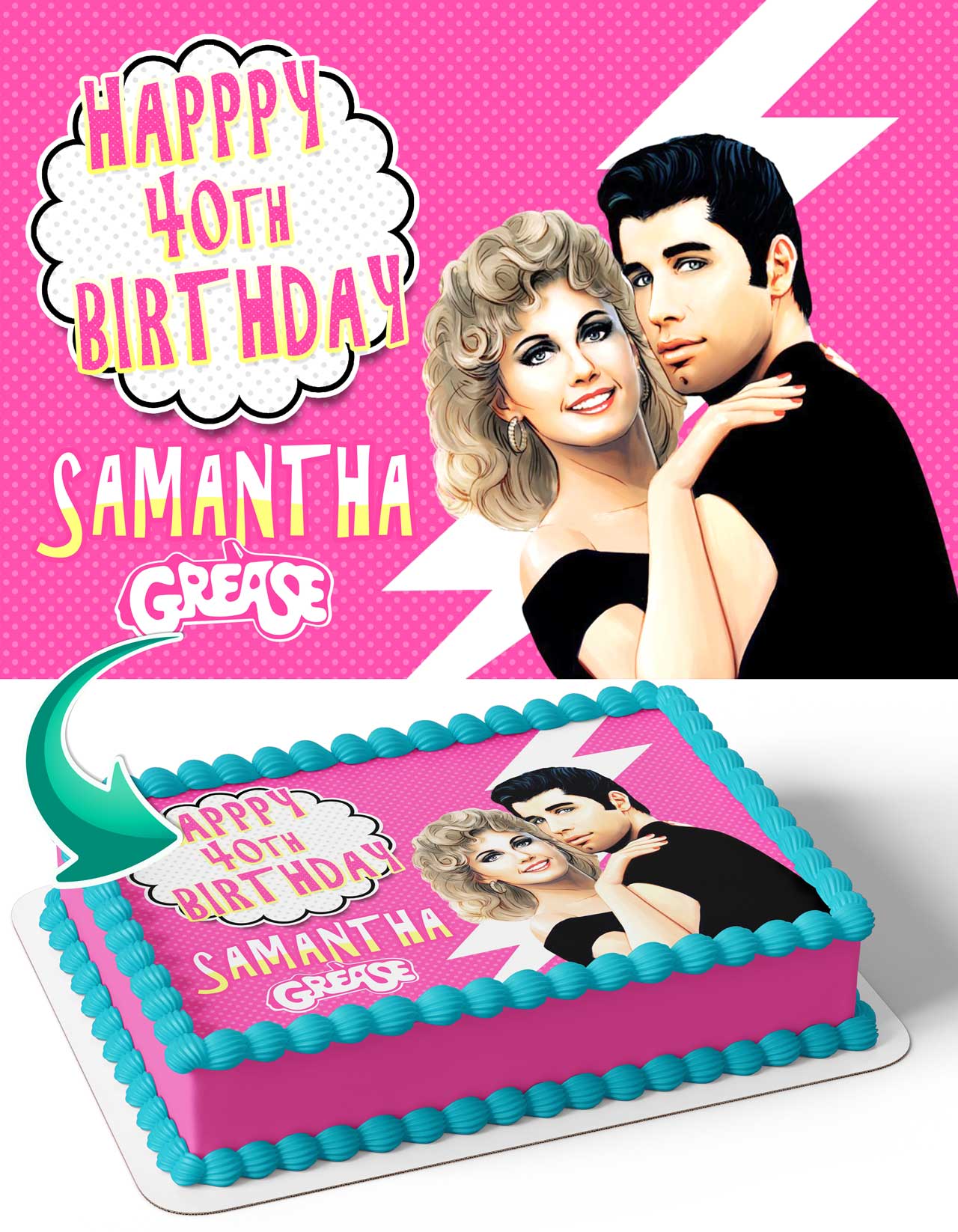 Grease Edible Cake Topper