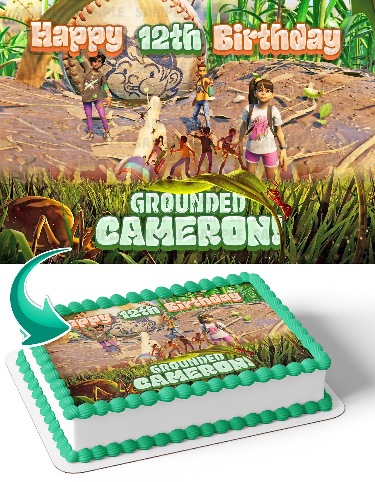 Grounded Edible Cake Topper