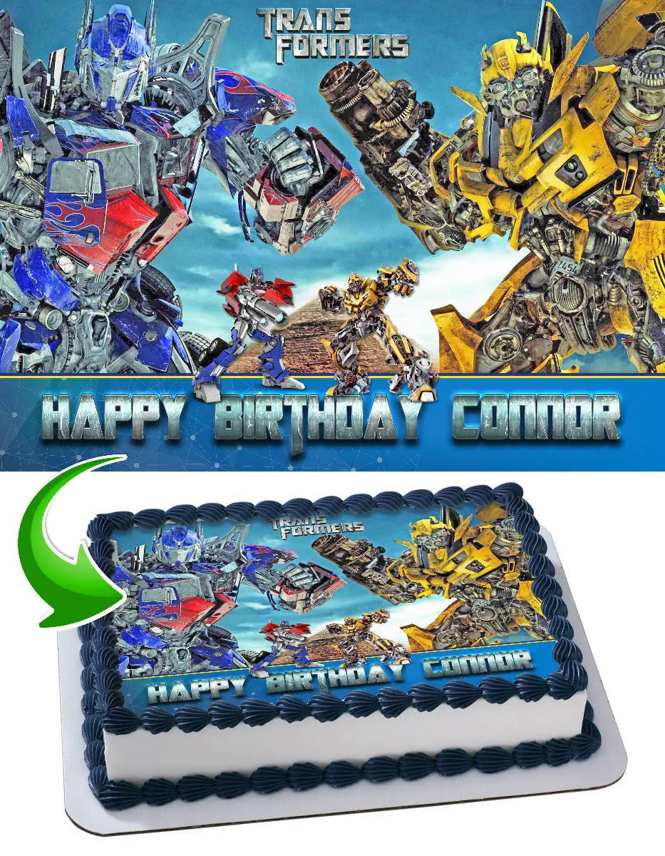 Transbots Optimus Prime Bumblebee Edible Cake Topper
