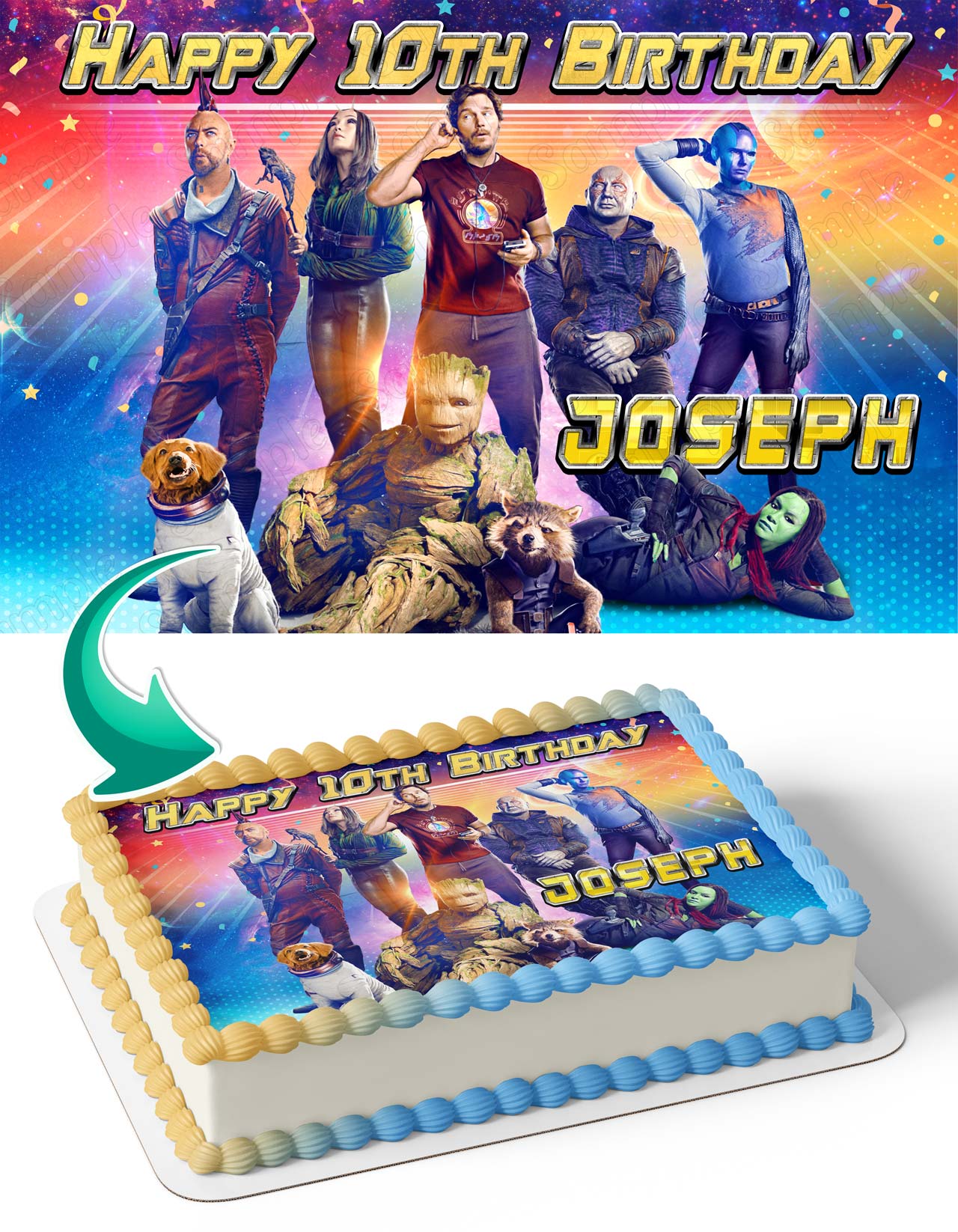 Guardians of the Galaxy Vol 3 Edible Cake Topper