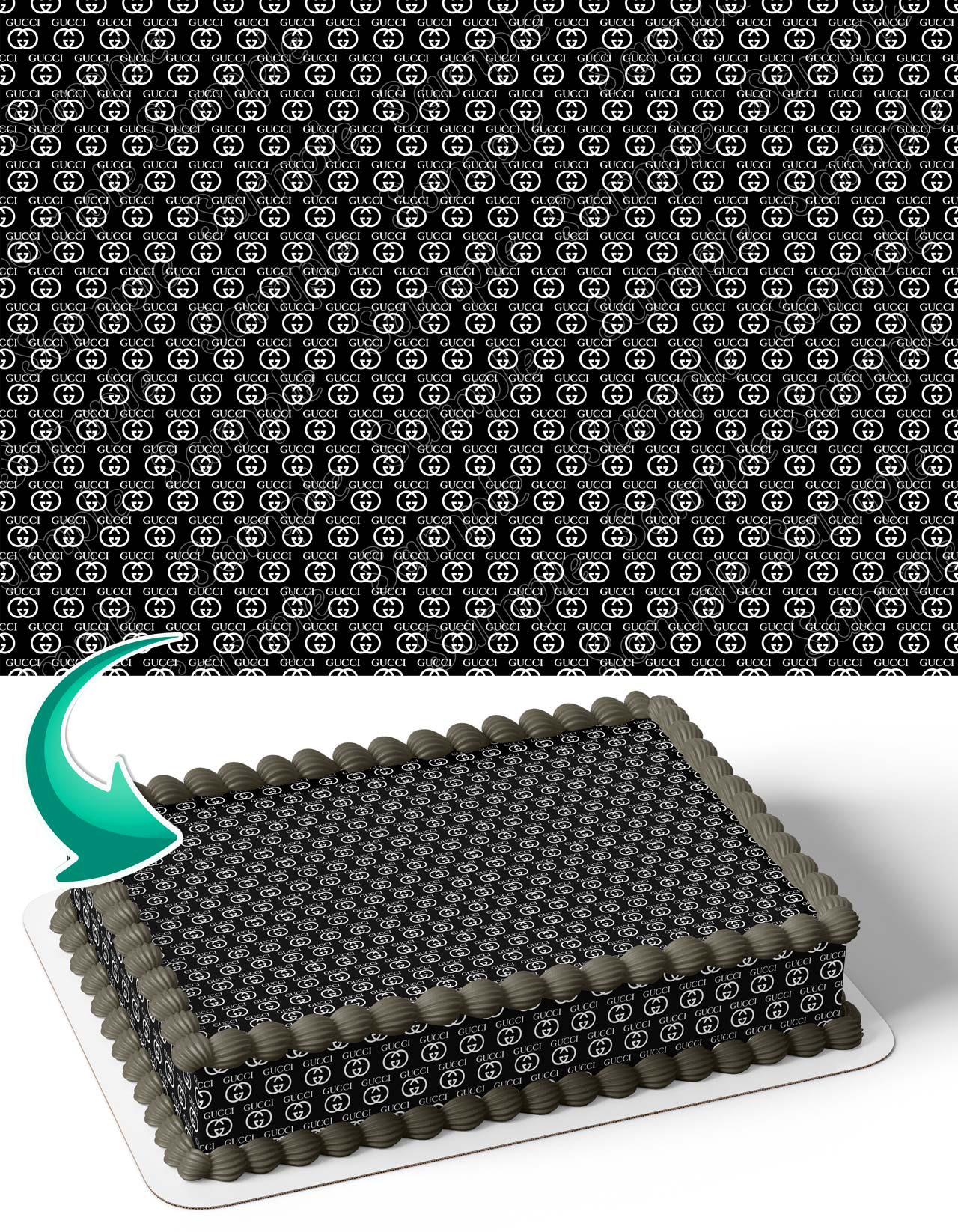Gussi OG Black Edible Cake Topper