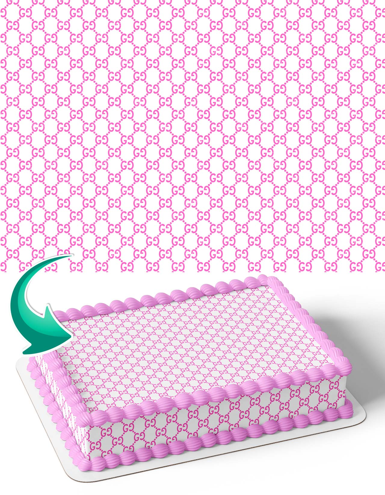 Gussi OG Pink Wrap Edible Cake Topper