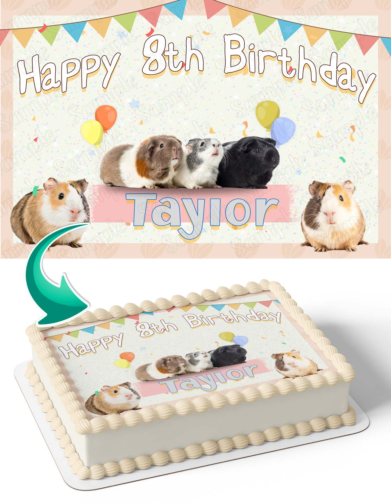 Guinea Pig Hamster Cute Edible Cake Topper