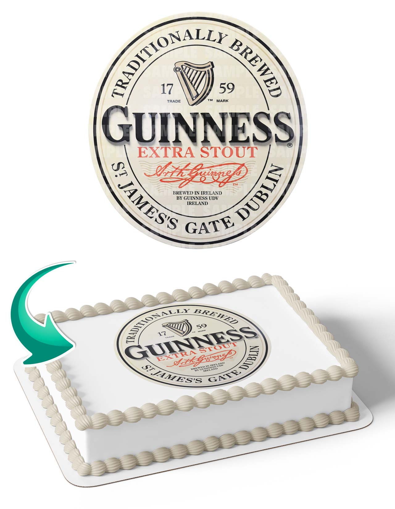 Guinness Beer Drink Edible Cake Topper