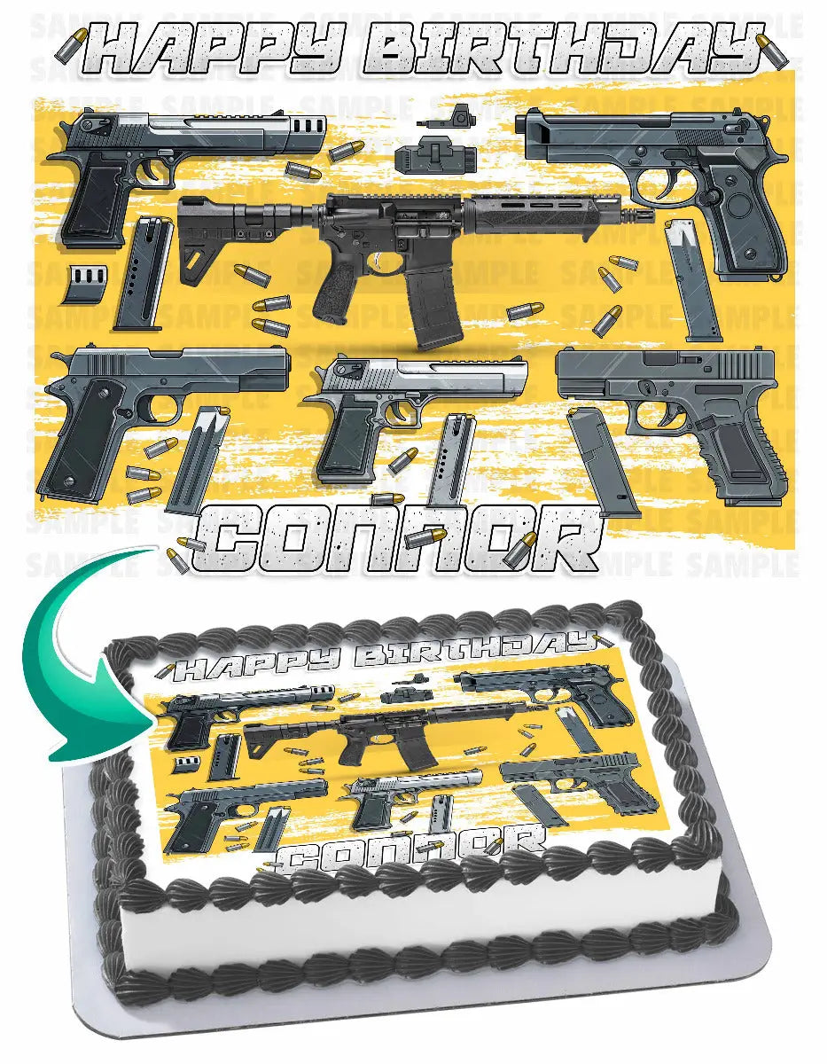 Gun Lovers Edible Cake Topper