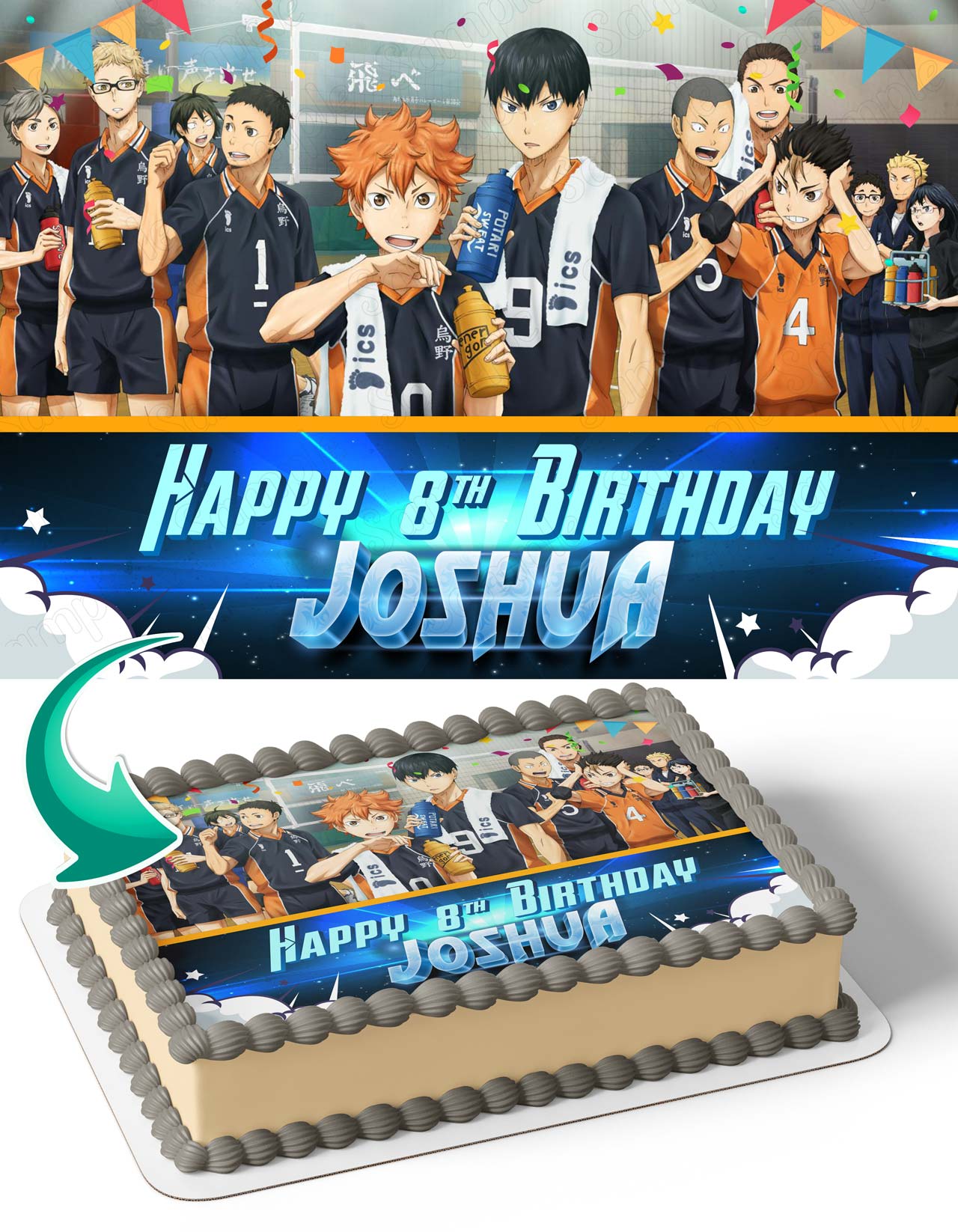 Haikyu Edible Cake Topper