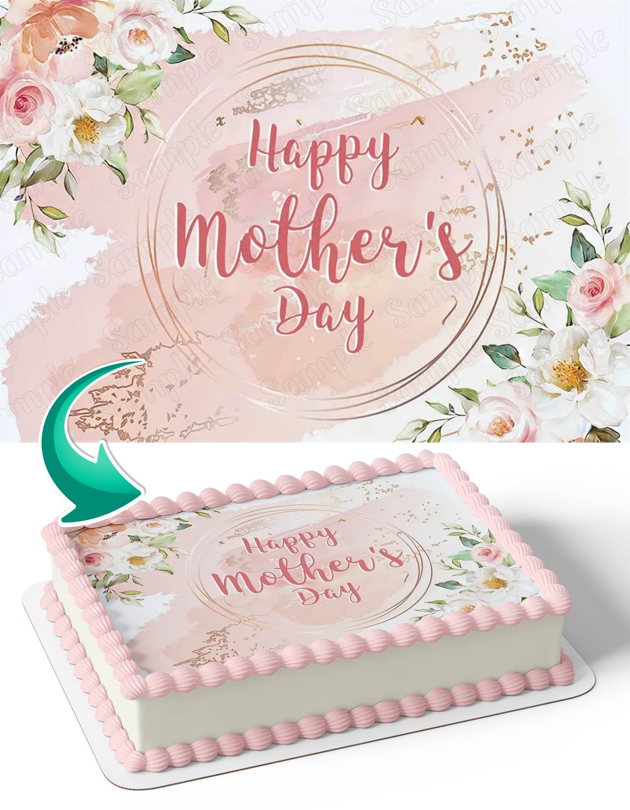 Happy Mothers Day Edible Cake Topper