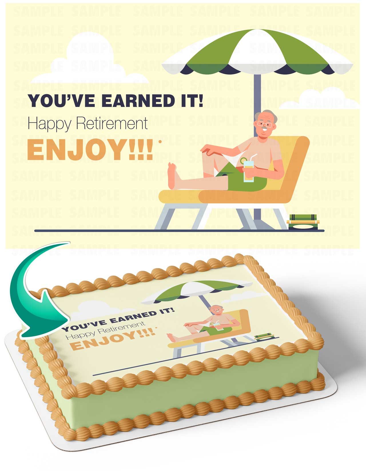 Happy Retirement Enjoy Edible Cake Topper