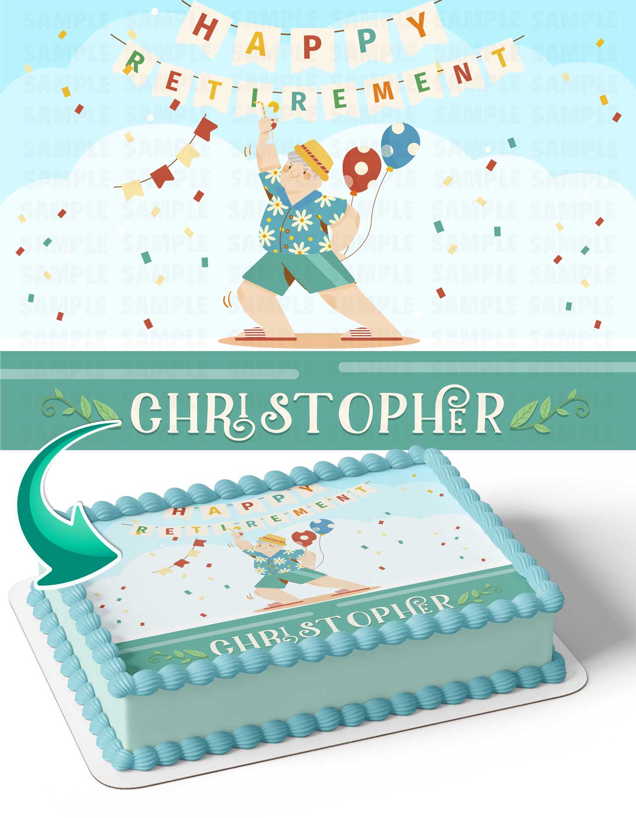 Happy Retirement HR Edible Cake Topper
