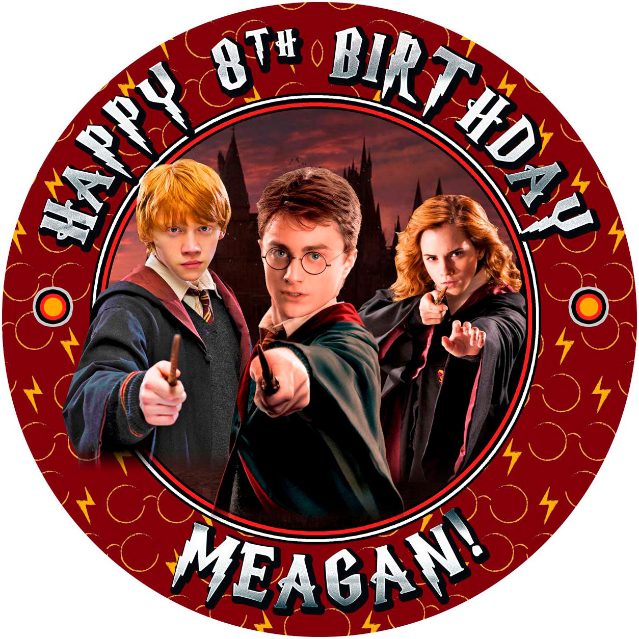 Harry Potter Wizard Round – Icing Sheet Birthday - Personalized Edible Cake Topper | Custom Icing Sheet | Birthday Cake Decoration | Photo Cake Image