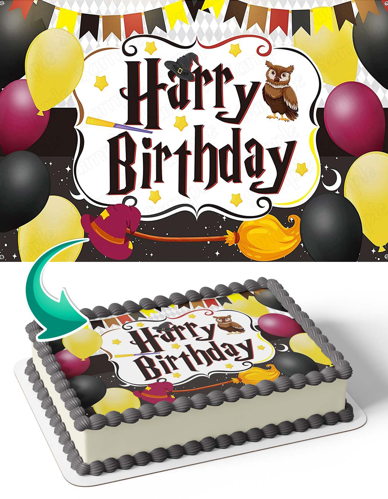 Harri Pottier Style Birthday Edible Cake Topper