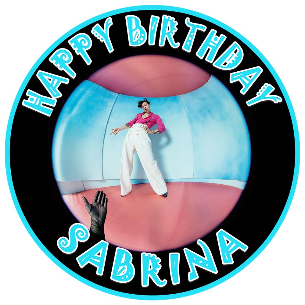 Harry Styles HS Round – Icing Sheet Birthday - Personalized Edible Cake Topper | Custom Icing Sheet | Birthday Cake Decoration | Photo Cake Image
