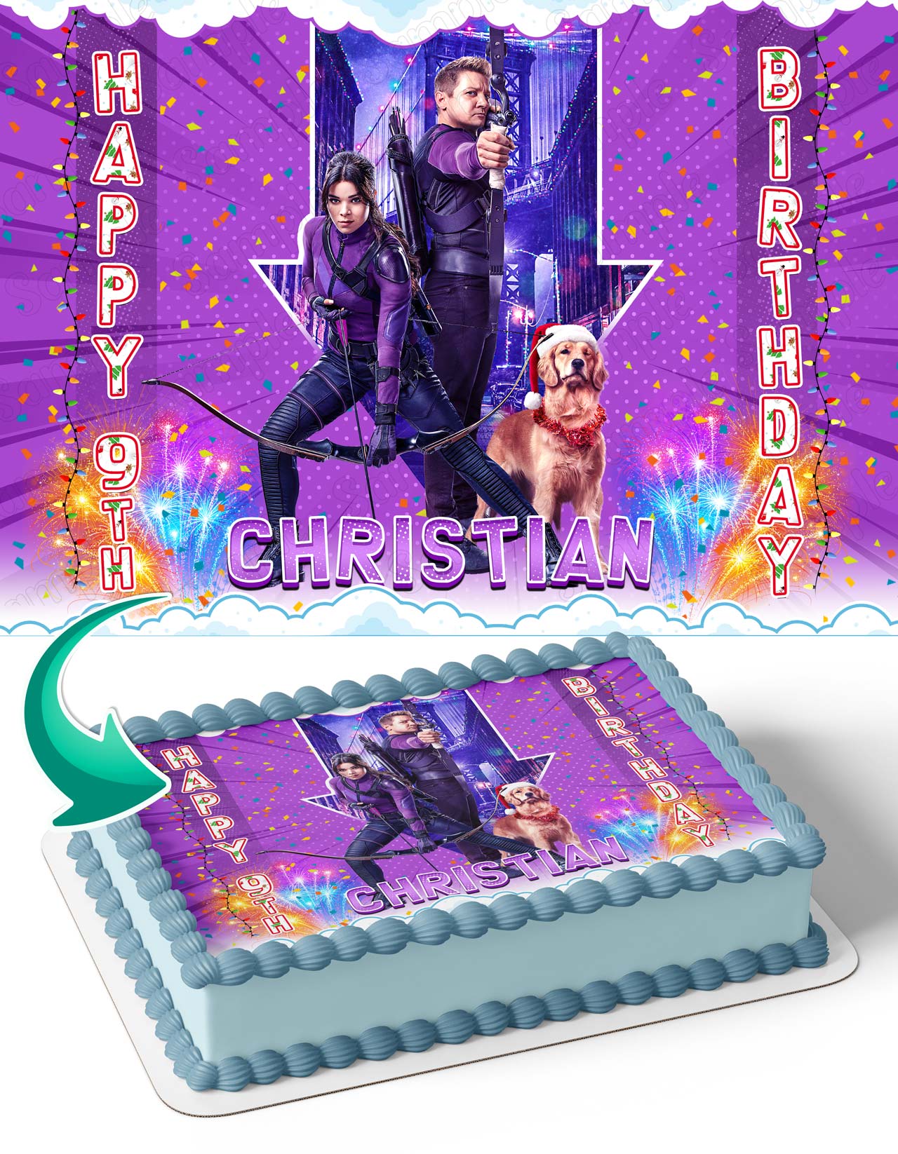 Hawkeye TV Mini Series Edible Cake Topper