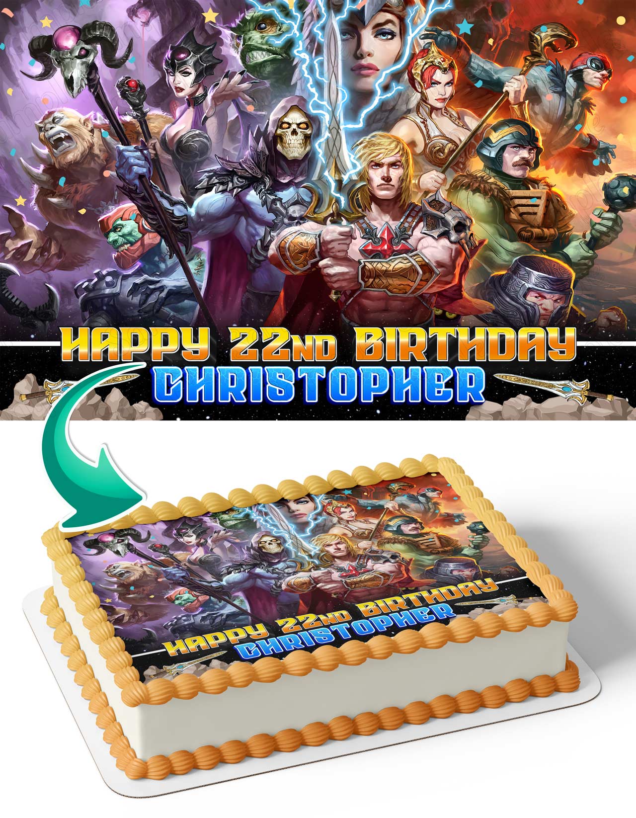 HeMan and the Masters of the Universe HU Edible Cake Topper