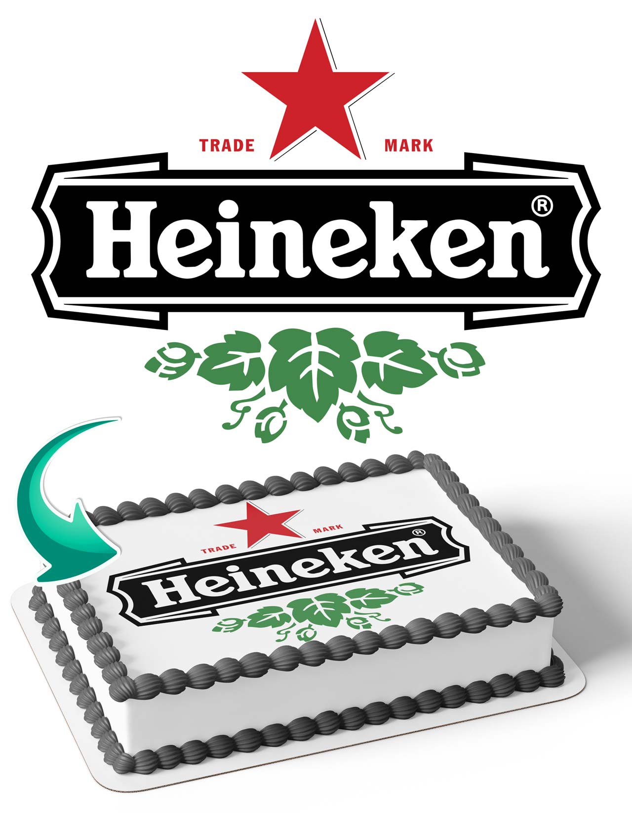 Heineken Logo Beer HK Edible Cake Topper