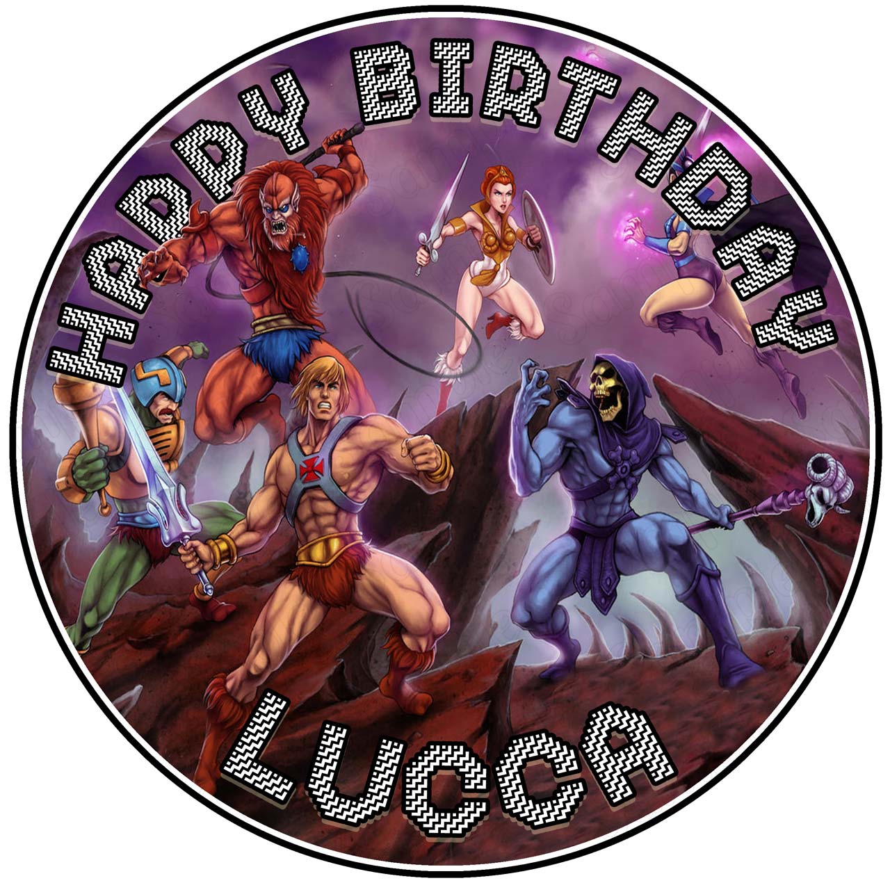 Heman MASTERS of the UNIVERSE Round – Icing Sheet Birthday - Personalized Edible Cake Topper | Custom Icing Sheet | Birthday Cake Decoration
