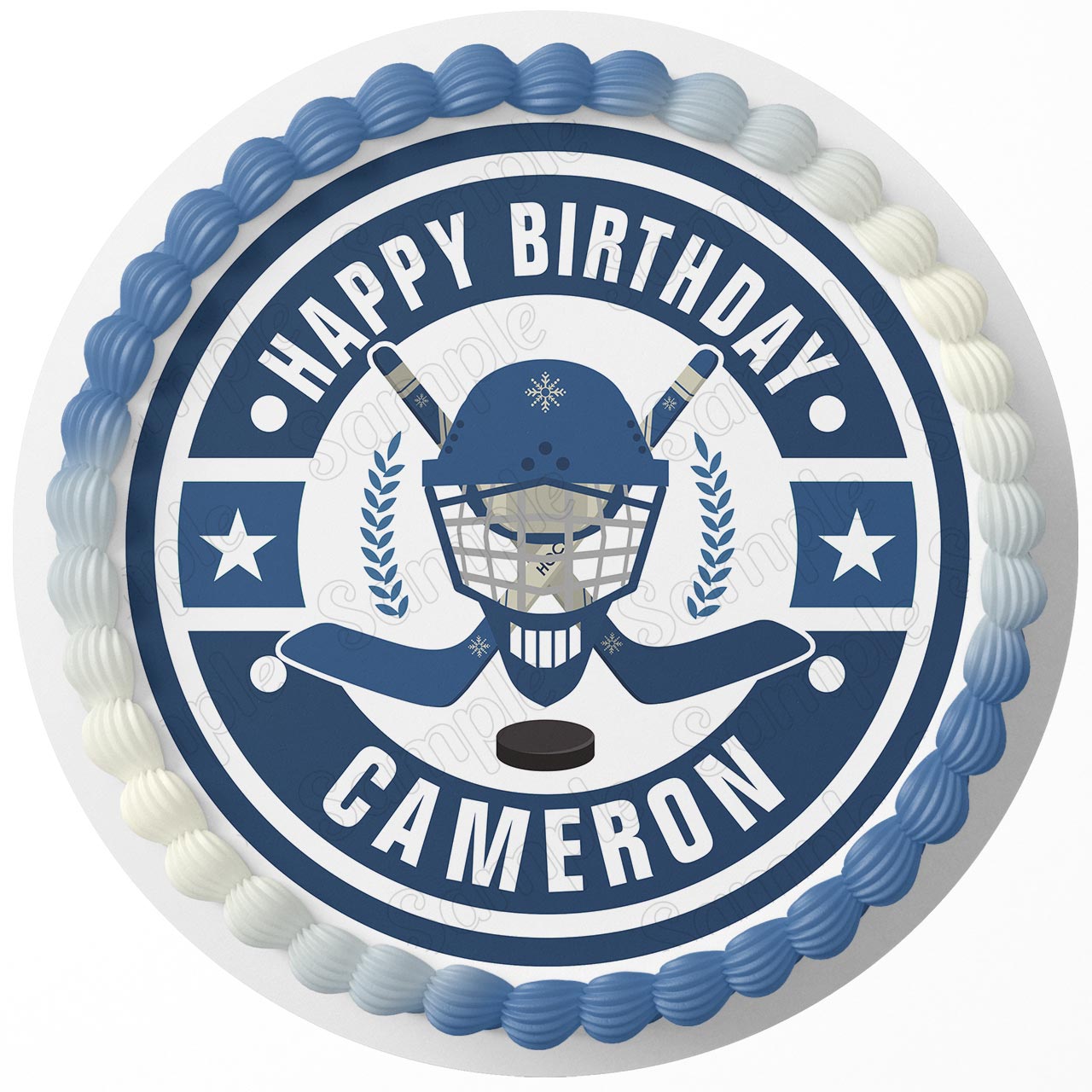 Hockey Sport Round – Icing Sheet Birthday - Personalized Edible Cake Topper | Custom Icing Sheet | Birthday Cake Decoration | Photo Cake Image