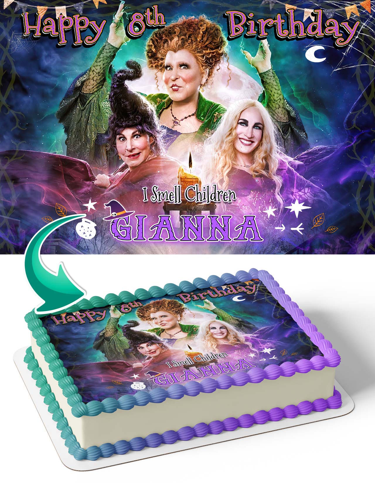 Hocus Pocus I Smell Children HCP Edible Cake Topper