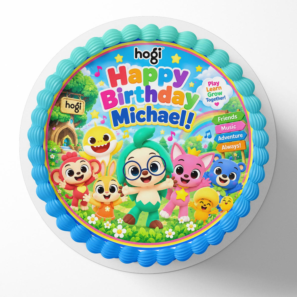 Hogi Pinkfong Kids Edible Cake Topper | Birthday Cake Decoration | Photo Cake Image | Custom Edible Cake Topper
