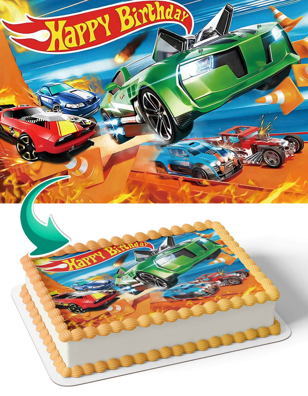 Hot Wheels OB Edible Cake Topper