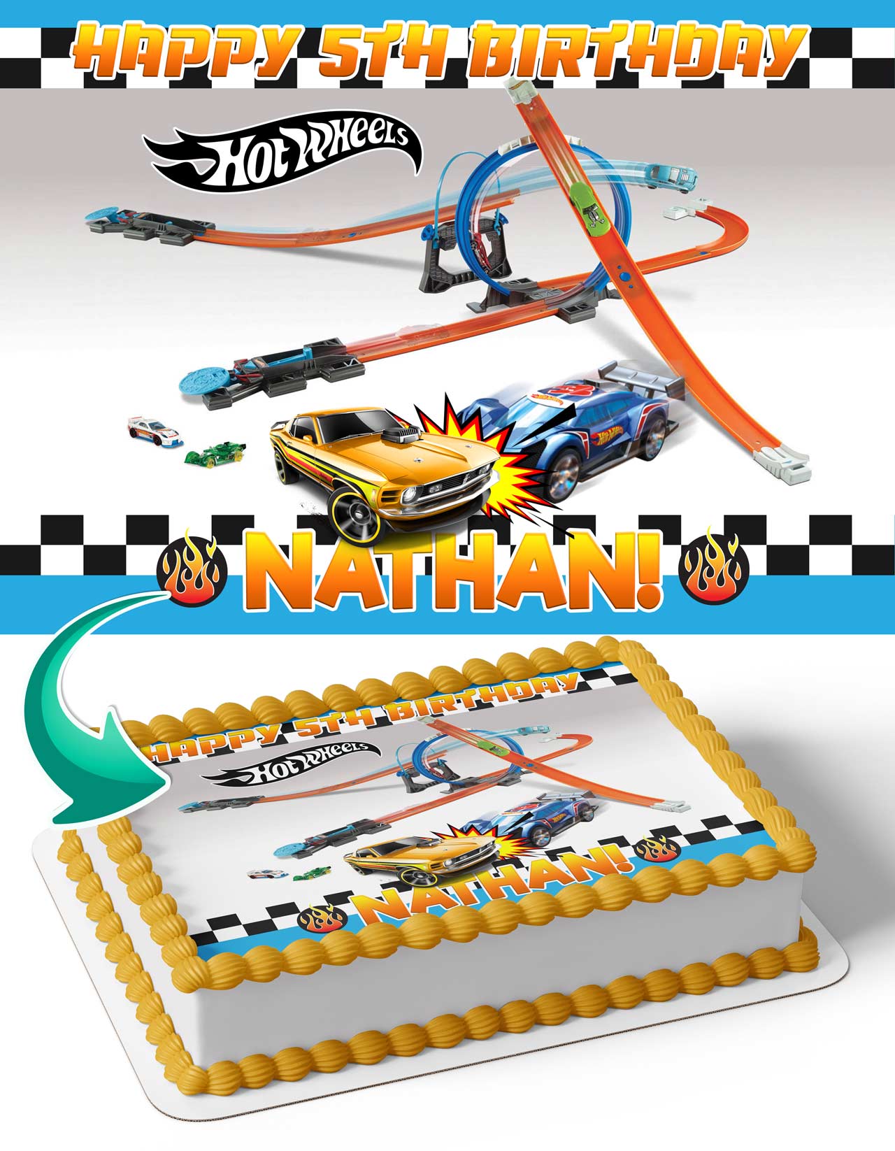 HOT WHEELS Race Car Edible Cake Topper