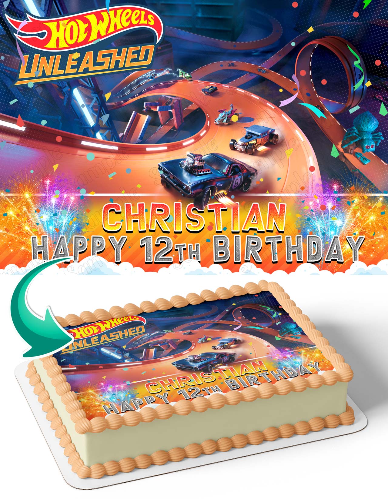 Hot Wheels Unleashed Edible Cake Topper