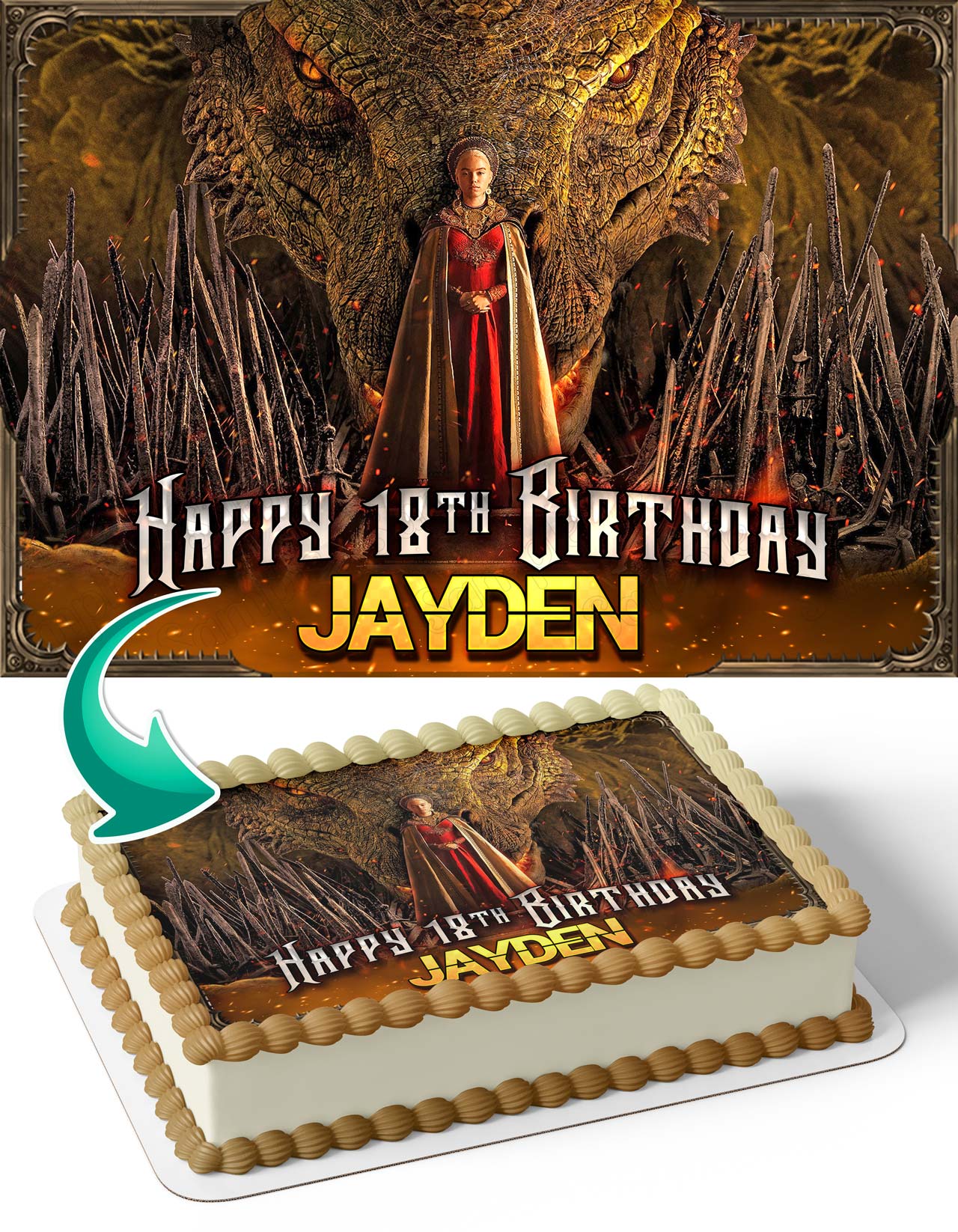 House of the Dragon HBO Edible Cake Topper