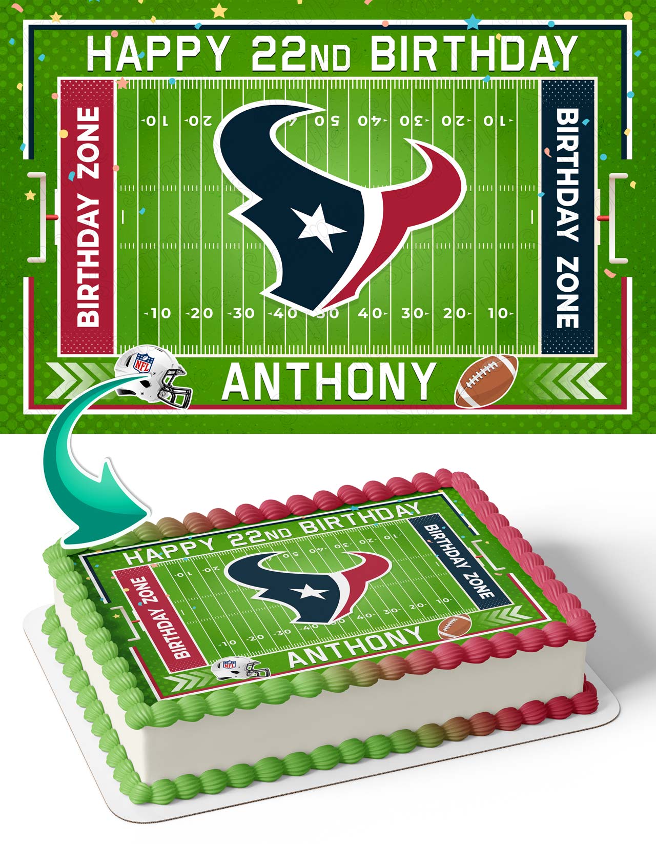 Houston Texans Edible Cake Topper