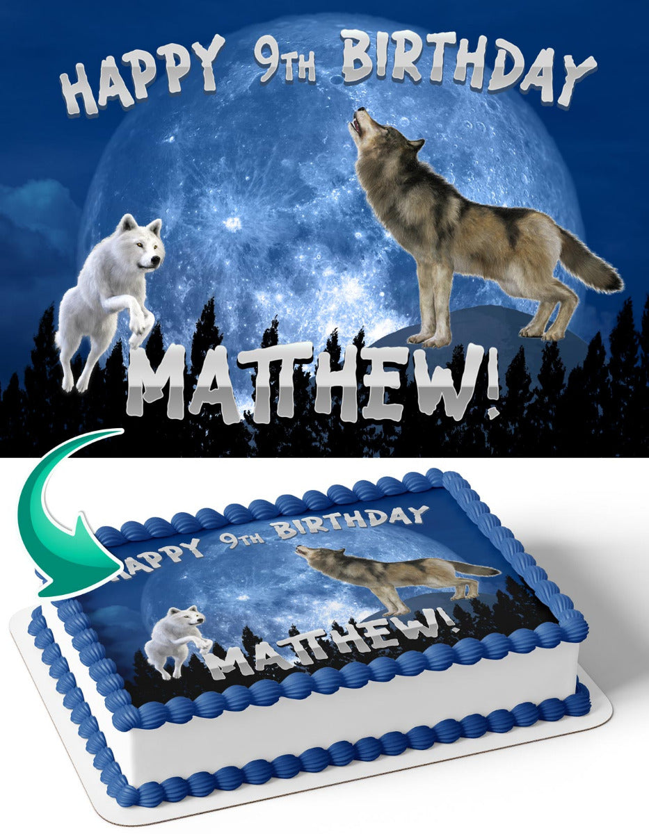 Howling Wolf Edible Cake Topper