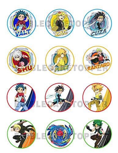 Beyblade Edible Cupcake Toppers – Round Icing Sheet Birthday Part - Edible Cake Topper | Icing Sheet | Birthday Cake Decoration