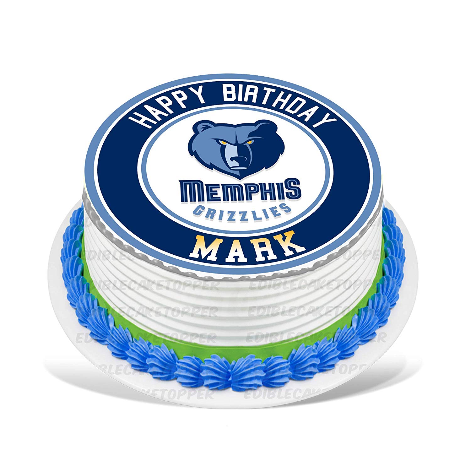 Memphis Grizzlies Round – Icing Sheet Birthday - Personalized Edible Cake Topper | Custom Icing Sheet | Birthday Cake Decoration | Photo Cake Image
