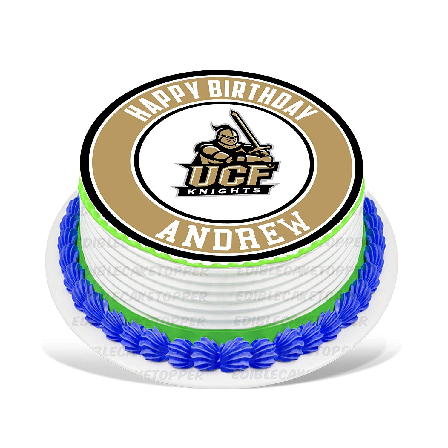 UCF Knights Round – Icing Sheet Birthday - Personalized Edible Cake Topper | Custom Icing Sheet | Birthday Cake Decoration | Photo Cake Image
