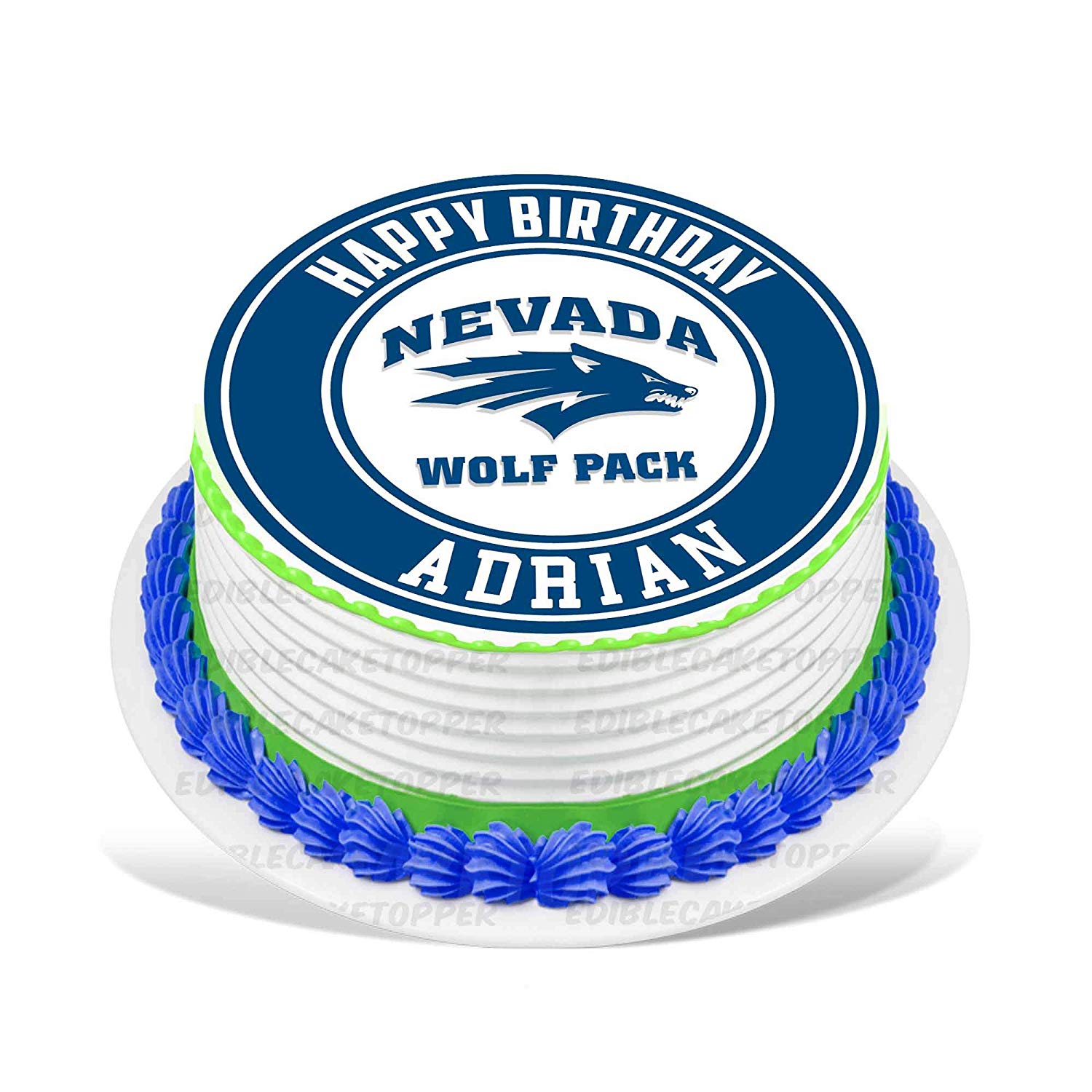 Nevada Wolf Pack Round – Icing Sheet Birthday - Personalized Edible Cake Topper | Custom Icing Sheet | Birthday Cake Decoration | Photo Cake Image