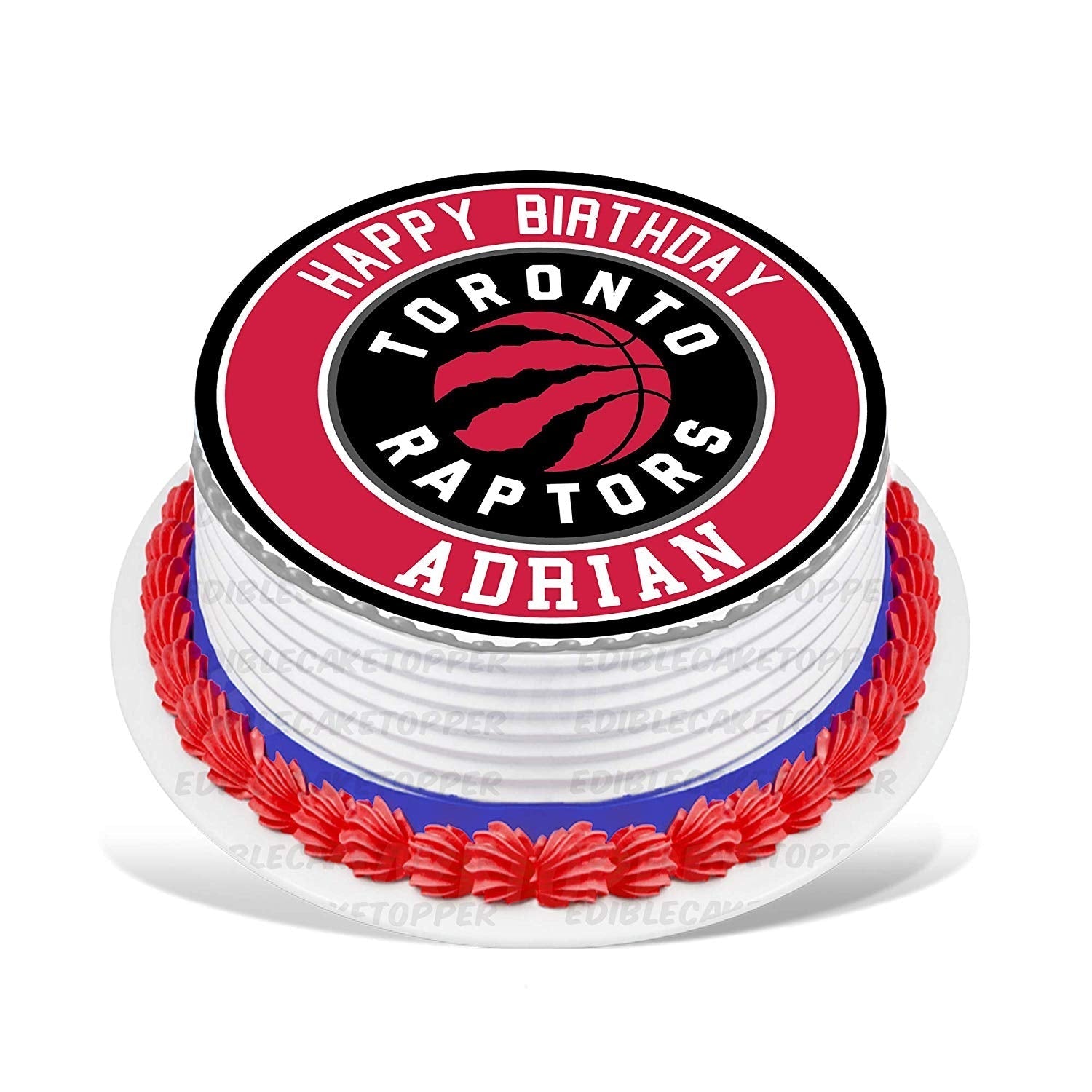 Toronto Raptors Round – Icing Sheet Birthday - Personalized Edible Cake Topper | Custom Icing Sheet | Birthday Cake Decoration | Photo Cake Image