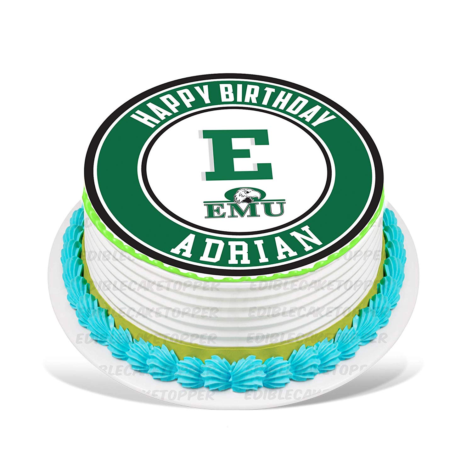 Eastern Michigan Eagles Round – Icing Sheet Birthday - Personalized Edible Cake Topper | Custom Icing Sheet | Birthday Cake Decoration