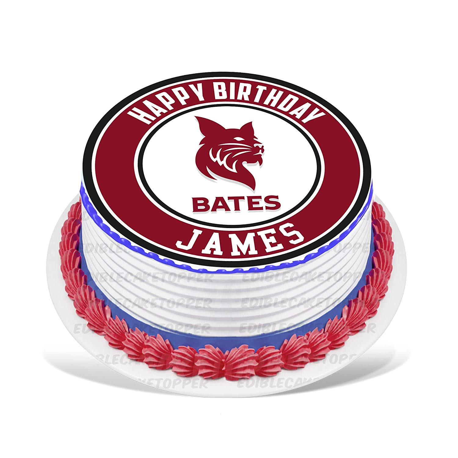 Bates Round – Icing Sheet Birthday - Personalized Edible Cake Topper | Custom Icing Sheet | Birthday Cake Decoration | Photo Cake Image