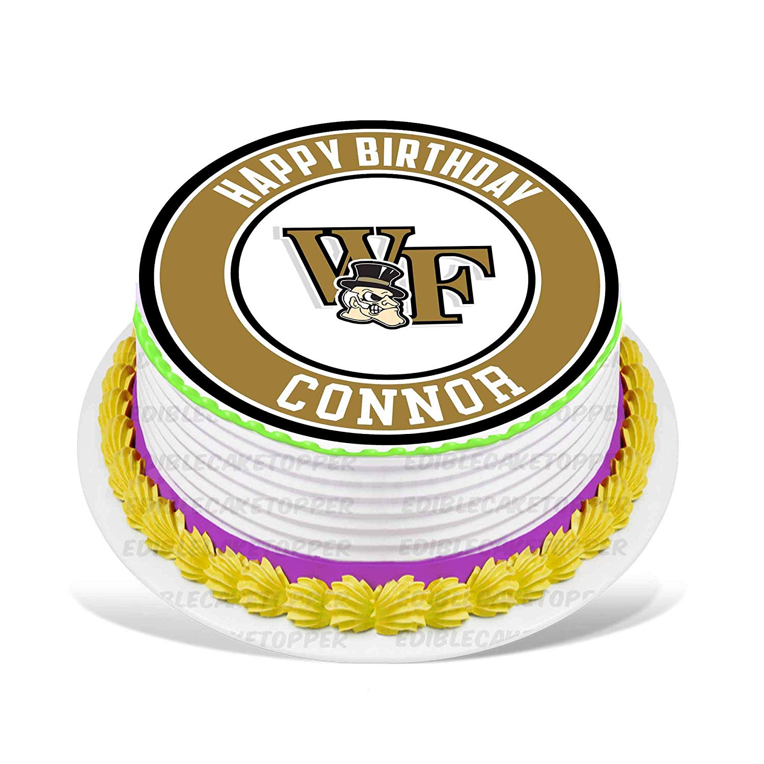 Wake Forest Demon Deacons Round – Icing Sheet Birthday - Personalized Edible Cake Topper | Custom Icing Sheet | Birthday Cake Decoration