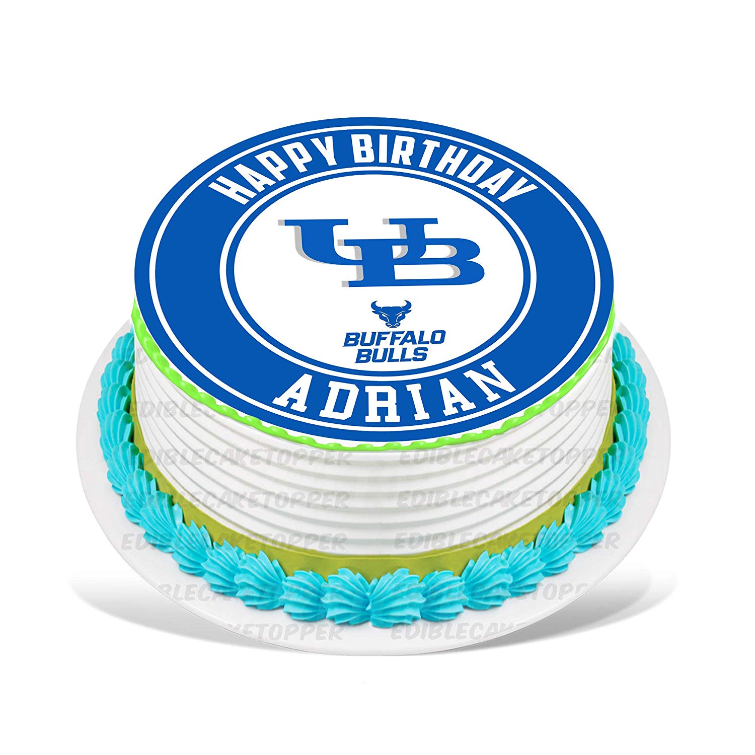 Buffalo Bulls Round – Icing Sheet Birthday - Personalized Edible Cake Topper | Custom Icing Sheet | Birthday Cake Decoration | Photo Cake Image