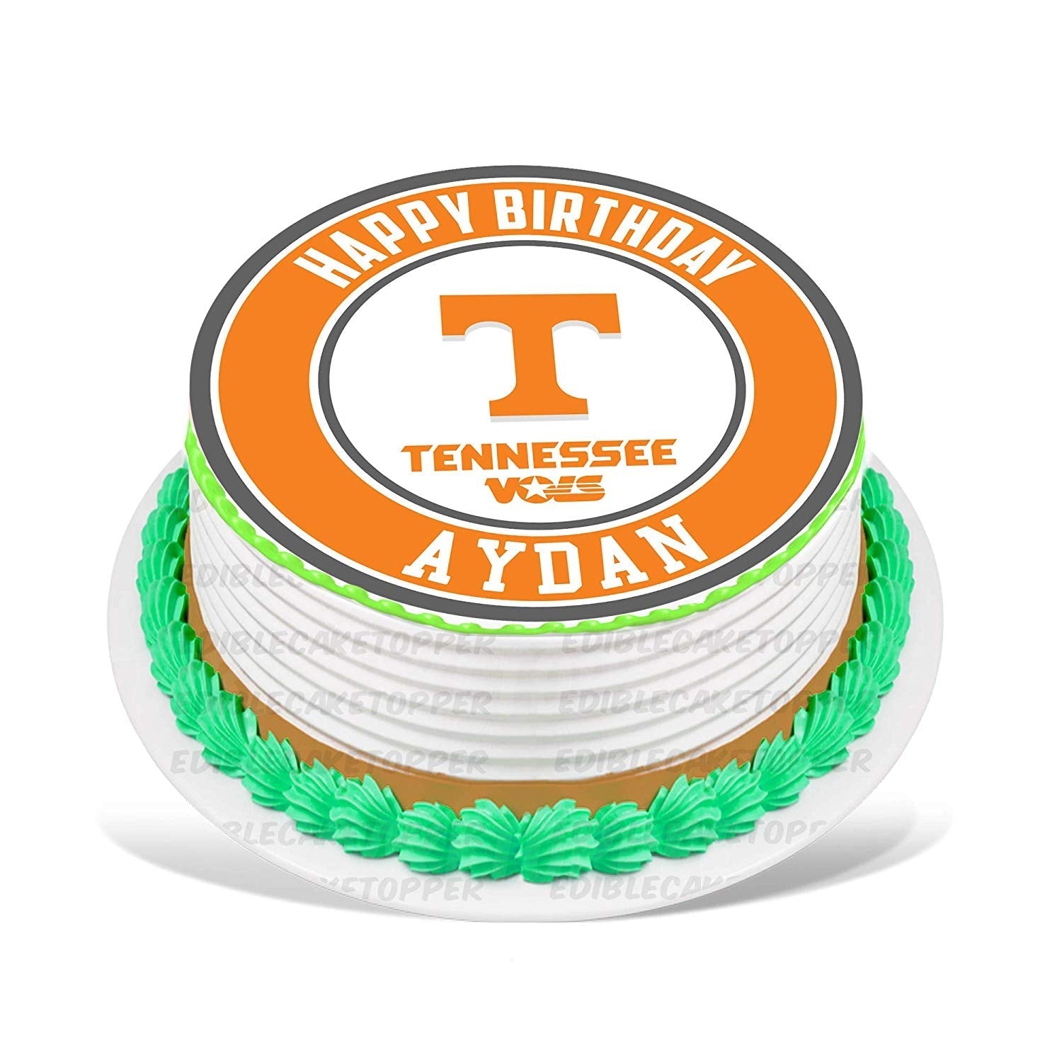 Tennessee Volunteers Round – Icing Sheet Birthday - Personalized Edible Cake Topper | Custom Icing Sheet | Birthday Cake Decoration