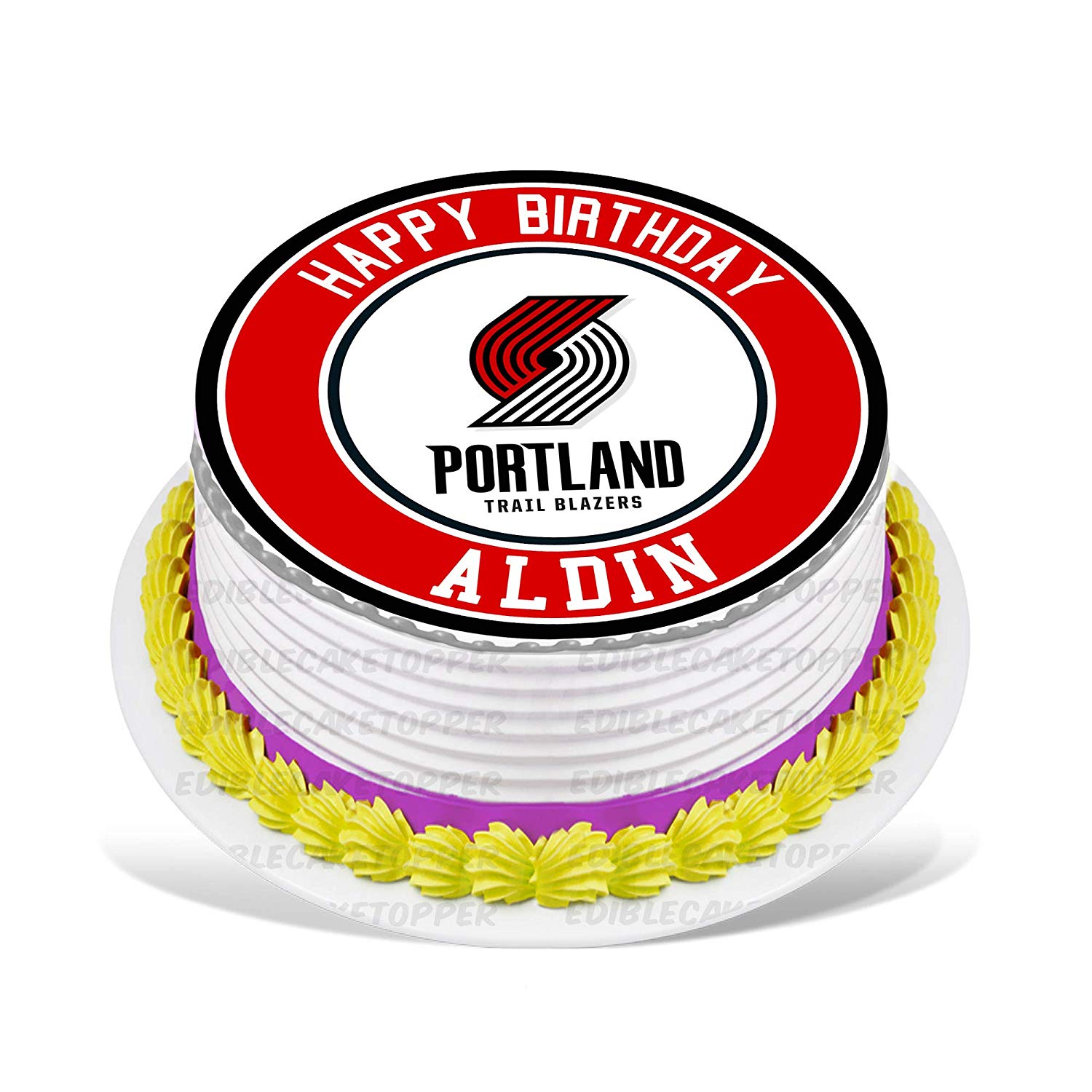 Portland Trail Blazers Round – Icing Sheet Birthday - Personalized Edible Cake Topper | Custom Icing Sheet | Birthday Cake Decoration
