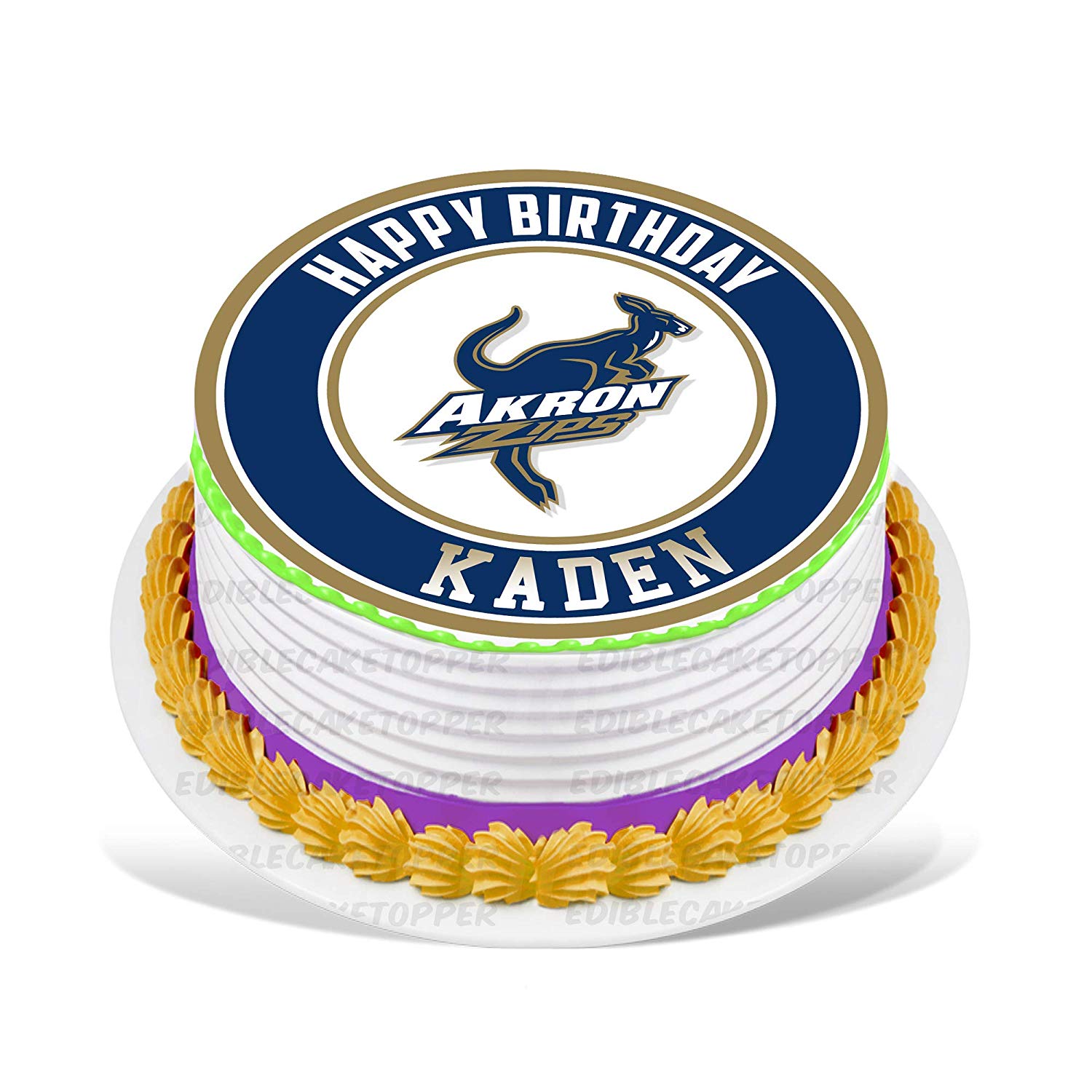 Akron Zips Round – Icing Sheet Birthday - Personalized Edible Cake Topper | Custom Icing Sheet | Birthday Cake Decoration | Photo Cake Image