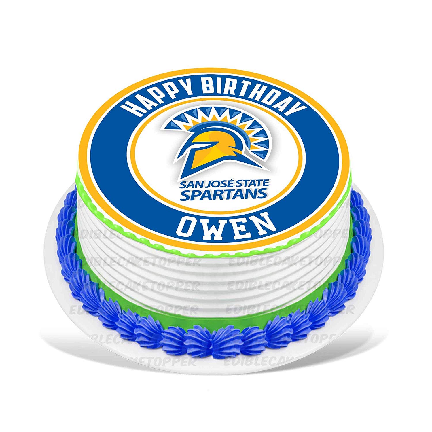 San Jose State Spartans Round – Icing Sheet Birthday - Personalized Edible Cake Topper | Custom Icing Sheet | Birthday Cake Decoration